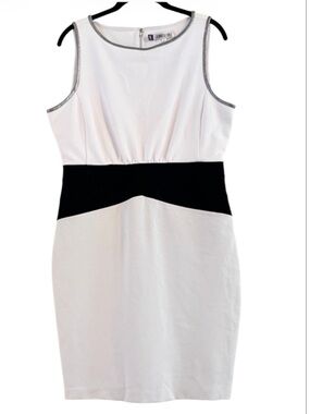 Jennifer Lopez Elegant White and Black Mini Dress Size 12
